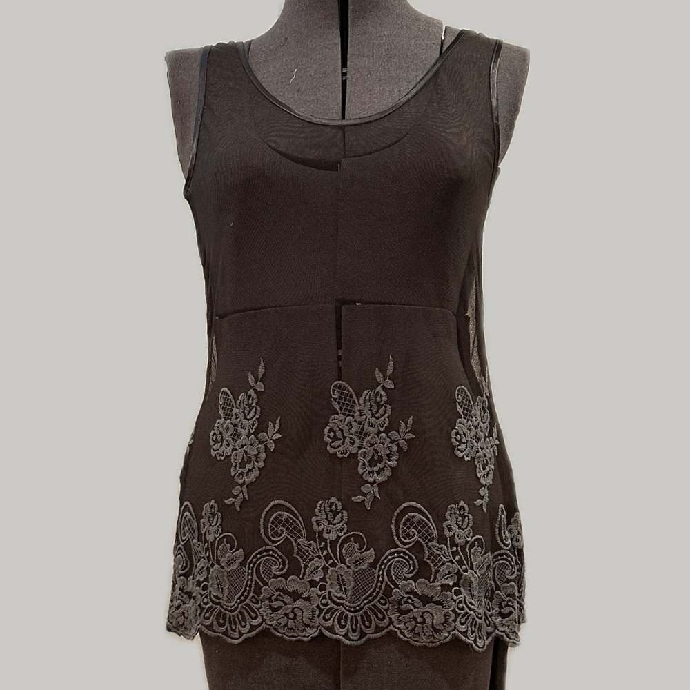 Banana Republic Brown Floral Lace Tank Top
